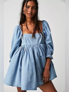 NWT Selkie The Denim Puff Dress